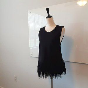 J Crew Sleeveless Faux Feather Fringe Top - size L